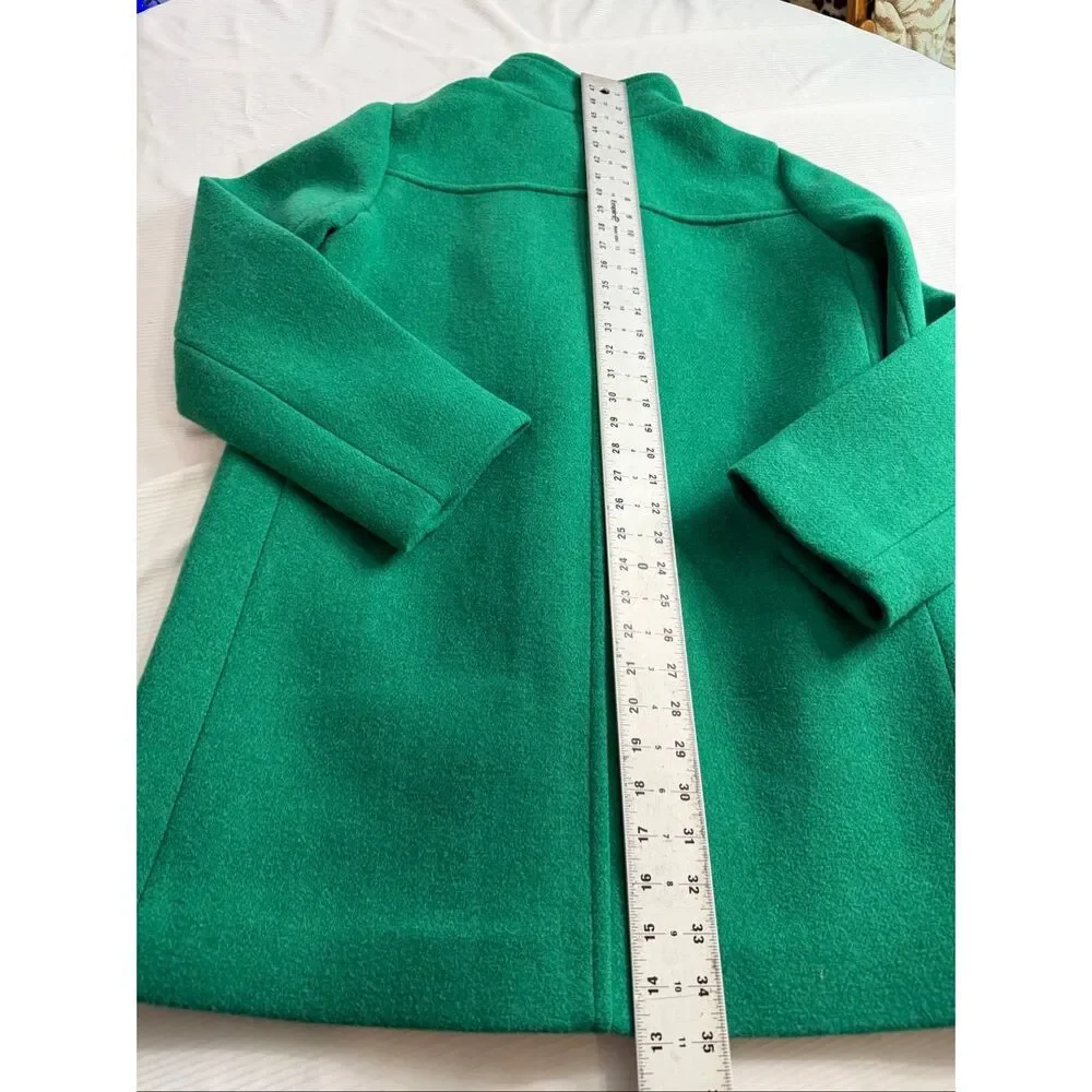 J Crew Factory City Coat with Button Neck Alpine Meadow Green Size 10 - Picture 11 of 12